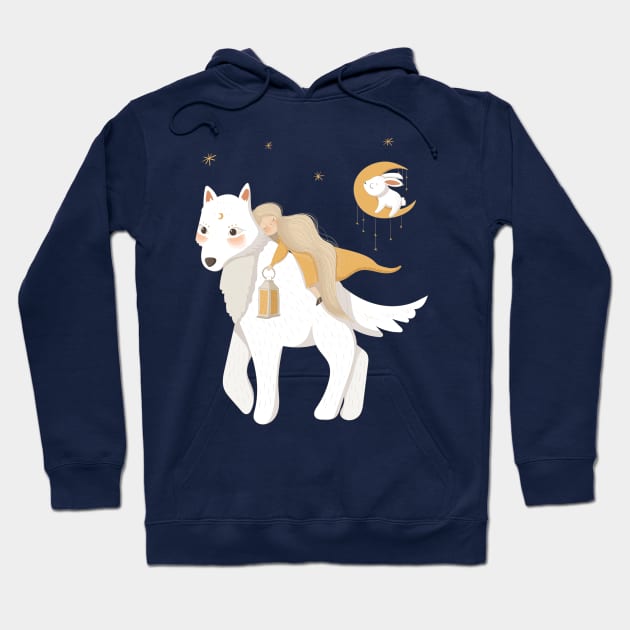 Wolf and girl Hoodie by ArtStyleAlice